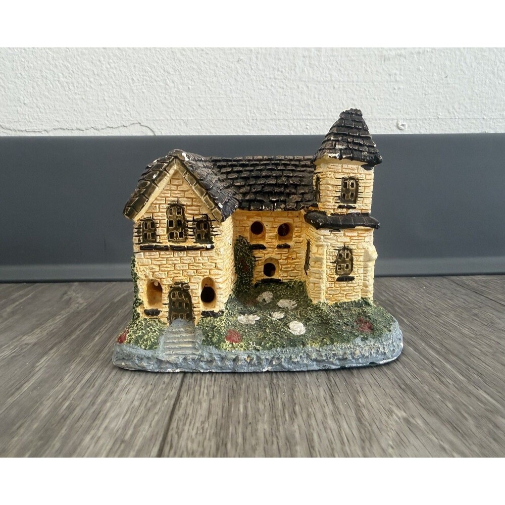 Vintage Lighted House Figurine Made in Taiwan Ceramic Cottage Decor